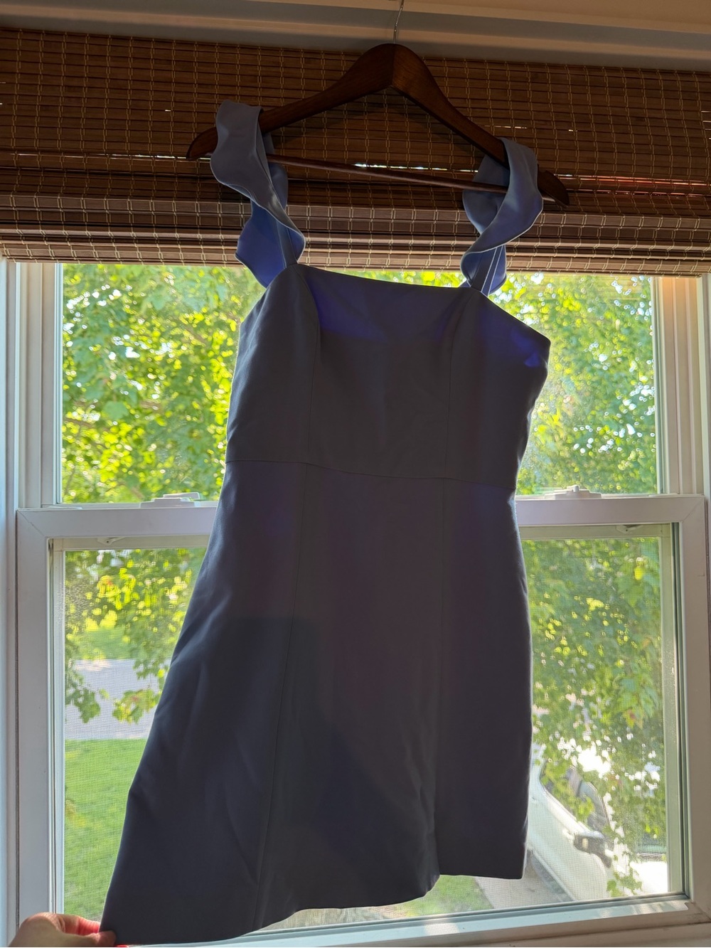 French Connection Whisper Ruffle Dress Paradiso Blue NWT size 6